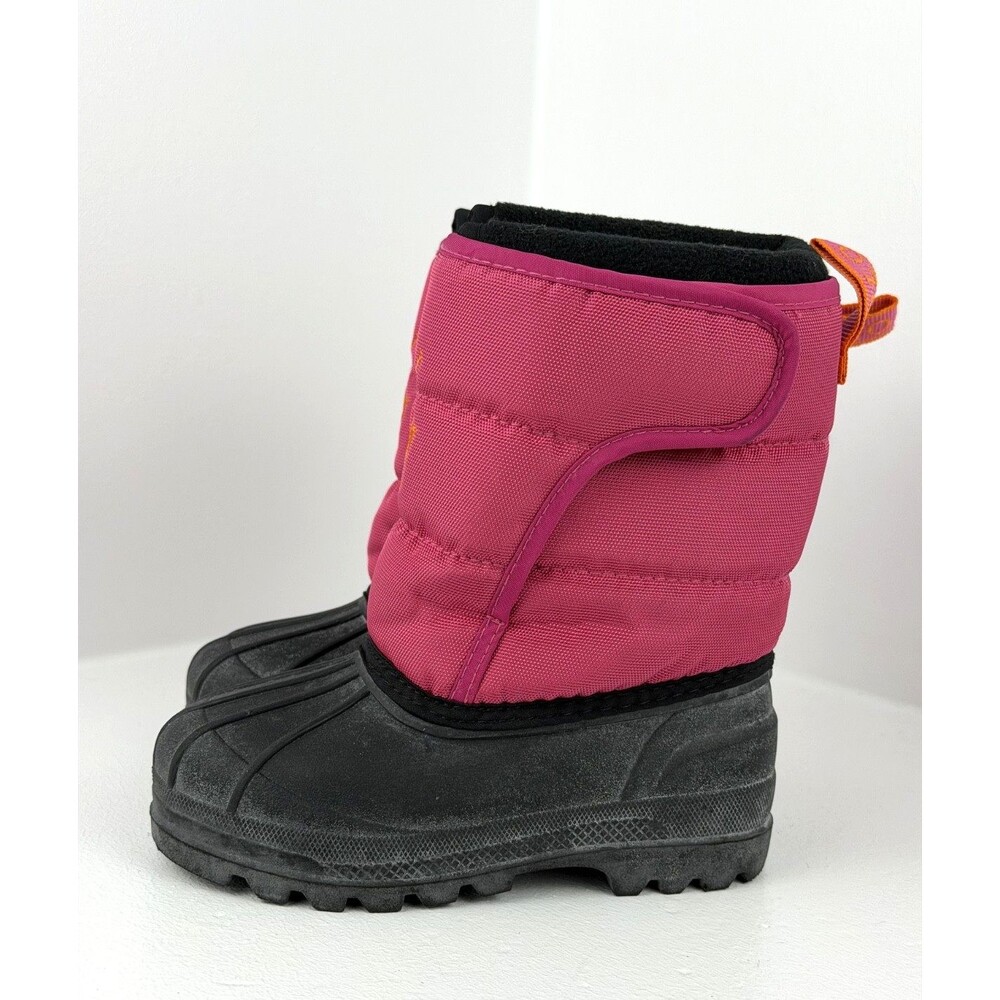 Polo Ralph Lauren Girls Snow Boots Size 9 Pink Black Fleece Lined Winter